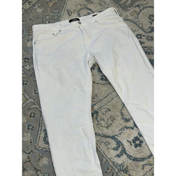 Mavi Jake Slim Leg Jean Pants Men 38x31 5-Pocket White Miami Stretch Nautical  - Picture 3 of 9